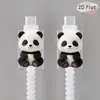 Capa Protetora com Padrão de Panda de Desenho Animado, Anti-quebra, Protetor de Cabo de Dados para Celular Tipo-C, Bonito e Durável