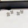 Brincos Quadrados Antigos Hip-Hop Europeus e Americanos Novos com Zircônia Inlaid para Homens e Mulheres Tendência Personalizada Joias de Orelha Cool Venda por Atacado