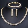 Elle Mosha Cross-border cobre banhado a ouro diamante completo nupcial zircão colar pulseira brincos conjunto de três peças Europa e América atacado