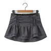 Estilo Americano High Street Spice Girl Costura de Renda Plissada Cintura Baixa Saia Listrada Feminina Verão Saia A-line Tutu Saia Curta