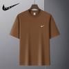 Camiseta Masculina de Verão 2025 de Manga Curta Camiseta Solta Masculina e Feminina Cor Sólida Gola Redonda Ombro Grande Ombro Pesado Camiseta Top para Casal