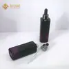 Botella cuadrada de vidrio negra grande de 75 ml con gotero, botella para esencia, botella para esencia cosmética, materiales de embalaje