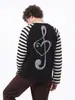 Camiseta Listrada Patchwork Manga Longa Estilo Retrô Americano para Homens e Mulheres Outono Tendência Marca Solta Casal Manga Raglan Versátil Top