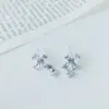 Pendientes Morados de Trébol de Cuatro Hojas para Mujer con Circonita Pendientes de Estrella de Cinco Puntas con Circonita de Colores Fábrica de Pendientes de Moda Coreana Europea