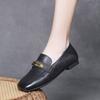 Jishu 2025 Primavera y Verano Zapatos de Cuero de Vaca de Estilo Británico con Capa Superior Mocasines de Suela Blanda de Tacón Bajo Retro Francés de Moda