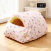 Cama para mascotas desmontable, adecuada para todas las estaciones, engrosada y cálida, saco de dormir para gatos con rejilla cerrada, cama multifuncional para perros
