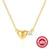 Collar de clavícula de lujo para mujer, de plata esterlina S925, con forma de corazón y incrustaciones de diamantes, estilo coreano, diseño de nicho famoso en Internet, joyería para mujer
