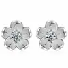 Brincos da moda estilo coreano femininos românticos flor de cerejeira frescos elegantes brincos feitos à mão com zircônia incrustada de diamante não fáceis de brincos da moda