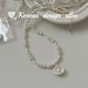 Corea del Sur temperamento nicho cadena clavícula plata esterlina S925 concha bambú collar de perla natural otoño todo-fósforo sensación de alta gama
