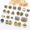 Pulseira Antiga de Ouro Bicolor Conserva-Cor Cabeça de Buda Acessórios Três Vias Diamante Micro-Embutido Pilão Braceletes Wenwan Joias Acessórios de Contas Espaçadoras