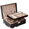 Caja de joyería de cuero PU, caja de joyería de madera de doble capa, caja de almacenamiento de joyería estilo princesa, caja de maquillaje, venta al por mayor