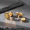 Nuevos pendientes de perforación para hombre de acero inoxidable con diseño de calavera fundida, geométricos, de tendencia retro, pendientes individuales