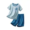 Ropa de Casa para Niños, Pantalón Largo de Manga Larga para Niños, Pijama de Lyocell para Niños, Conjuntos Familiares a Juego para Niñas, Conjunto de Ropa para Estudiantes con Aire Acondicionado