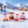 Nueva figura linda, paisaje en miniatura, muñeco creativo de Papá Noel, escena de nieve, decoración DIY hecha a mano, adorno colgante