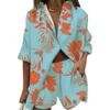 Traje blanco de moda de verano transfronterizo de comercio exterior europeo y americano para mujer, diseño informal, camisa de manga corta y pantalones cortos, traje de dos piezas a la moda
