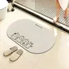 En Stock Estilo Japonés y Coreano Sencillo Temática de Gatos Alfombra de Baño Absorbente para el Hogar Tierra de Diatomeas Resistente al Desgaste Resistente a la Suciedad Felpudo para la Entrada