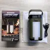 Luz LED Solar Nova para Acampamento Estilo Cruzamento de Fronteira Carregamento USB Outdoor Dobrável Quatro Folhas Luz de Barraca Estilo Acampamento com Saída