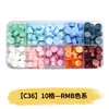 Perlas de cera octogonales, 100 estilos en compartimentos separados, perlas de cera para sellos de cera, empaque de caja de color mixto, venta al por mayor