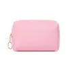 Bolsa de Maquiagem Pu Impermeável Portátil de Cor Sólida, Bolsa de Armazenamento de Cosméticos de Alto Valor, Necessaire de Viagem de Grande Capacidade Atacado