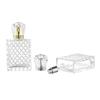 Frasco Acrílico B067-100ml em Estoque Quadrado com Grade Frasco de Perfume Dispensador Portátil de Cosméticos Frasco de Vidro Vazio