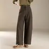 Pantalones de Pierna Ancha de Color Sólido Versátiles para el Trabajo para Mujer, Moda Otoño 2026 Nuevos Pantalones Casuales Elegantes de Cintura Alta Adelgazantes