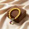 Pulsera de Vidrio con Múltiples Cuentas Estilo Étnico, Pulsera de Cuentas de Lujo Ligero de Nicho para Mujer, Joyería Apilable de Buena Suerte, Artículo Popular