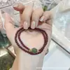 Pulseira de Cristal Natural Granate Multicamadas com Contas Pulseira de Ágata Vermelha com Contas de Transferência Estilo Ins Pulseira de Cristal Atacado