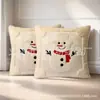 Funda de Almohada de Peluche de Muñeco de Nieve Navideño Más Vendida Transfronteriza Atmósfera Navideña Almohada para Sofá Mesita de Noche Almohada Lumbar Venta al por Mayor