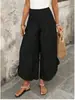 Calças pantalona com estampa de leopardo estilo europeu e americano para mulheres, calças casuais largas de cintura alta para o verão, calças cropped emagrecedoras e com bom caimento
