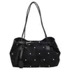 Bolso tote retro y elegante para mujer, de gran capacidad, moderno, para el trabajo, con diseño de lunares, nuevo bolso casual para mujer 2026