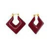 Pendientes de Gota de Aceite Rojos Ankora Nuevos y de Moda para Mujer, Brazaletes de Oreja Retro Franceses de Lujo Ligero, Versátiles y con un Toque de Alta Gama