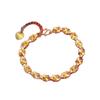 Novo Bracelete Dourado Flor de Quatro Folhas, Bracelete Coração com Coração, Modelo Quente de Celebridade da Internet Douyin, Bracelete para Atacado para Comerciantes de Transmissão ao Vivo