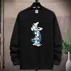 Suéter Masculino Novo de Primavera e Outono Tecido Composto Pulôver Gola Redonda Solto Plus Size Esportivo Casual Estilo Pesado