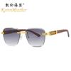 Nuevas gafas de sol de leopardo tridimensionales 8031, gafas de sol sin marco con personalidad europea y americana, gafas de sol de moda transfronterizas que combinan con todo.