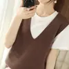 Chaleco de Punto sin Mangas para Mujer, Estilo Coreano Holgado Casual, Top sin Mangas para Primavera y Otoño, Nueva Ropa Exterior para Mujer