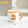 Copo Cerâmico Infantil Fofo Festa de Aniversário Banquete de Cem Dias Presente Acompanhamento Embalagem Caixa com Cinto Copo Presente Copo Lua Cheia Meninos e Meninas