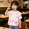 Bata Impermeável de Verão para Bebês Meninos e Meninas, Babador Infantil de Meia-Manga, Babador de Alimentação para Bebês, Roupa Anti-Sujeira Reversível