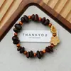 Pulsera de Grano de Café de Cerámica Jingdezhen, Refrescante y que no se decolora, Joyería de Alta Gama para Mujer, Accesorio Versátil de Nuevo Estilo Chino, Mayoreo