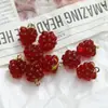 Zhentu Mini Transparente Realista 3D Gota de Óleo Uva Pintada à Mão Resina Acessórios Pulseira DIY Pingente Charme