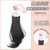 Peruca Rabo de Cavalo Feminino Faixa de Cabelo com Renda Rabo de Cavalo Lateral Baixo Pegador de Rabo de Cavalo Feminino Camadas Levemente Enroladas Grande Elástico de Cabelo Artificial Rabo de Cavalo