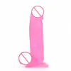 Dildo Colorido Transparente de Cristal Artificial Yiqu para Mulheres Dispositivo de Masturbação Feminina Pênis Artificial Brinquedo Sexual para Adultos