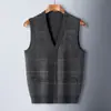 Suéter de Lana Puyuan Invierno 2026 para Hombre, Nuevo Suéter de Lana con Cuello en V, Chaleco de Negocios para Hombre, Suéter de Punto para Hombre