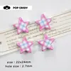 Patrón de cuadros de estrellas dulces geniales accesorios de joyería cuentas sueltas material DIY hecho a mano agujero recto cadena de teléfono móvil bolso colgante cuentas populares para niñas
