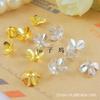 Em estoque fornecimento DIY acessórios de joias 8mm ouro/prata pequena flor de cinco folhas tampa de flor decorativa material de joias