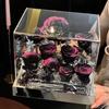 Espejo de flores eternas de cabello liso de fábrica, 9 rosas de jardín para novia, rosa de alta gama, regalo de San Valentín al por mayor
