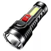 Linterna LED Portátil para Exteriores Luz Fuerte Recargable para Emergencias Domésticas Luz Lateral COB Reflector Linterna de Larga Duración