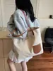 Bolsa de Lona, Estilo Coreano, Estilo Perezoso, Gran Capacidad, Bolso de Hombro para el Trabajo y los Viajes Diarios, Bolso Tote Versátil con Bloques de Color para Estudiantes