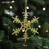 Decorações de Natal, enfeites dourados para árvore de Natal, flocos de neve criativos, sapatos de cristal, pingentes de rena, acessórios galvanizados, pingentes