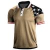Estación Independiente de Comercio Exterior Camiseta de Verano para Hombre Sudadera Holgada Táctica de Manga Corta con Cuello Lapel Top para Hombre Transfronterizo