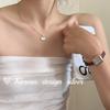 Colar de Prata de Lei S925 com Concha 2025 Novo Estiloso Estilo Ins Nicho Corrente para Clavícula Pingente em Forma de Gota Feminino Estilo K